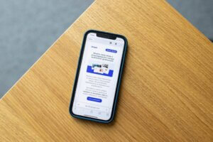 Mobile screen showing email marketing software interface