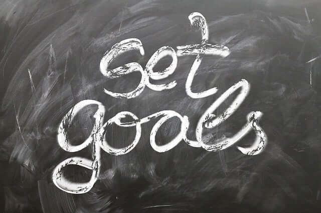 Chalkboard with handwritten “Set Goals” illustrating SMART goal setting for Denton, Dallas, Abilene and North Texas businesses