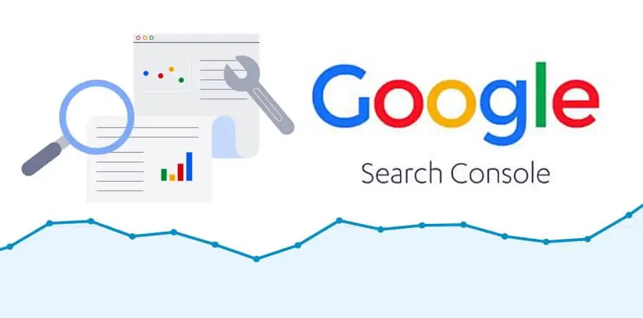 Google Search Console dashboard graphic showing search performance and SEO data for small businesses